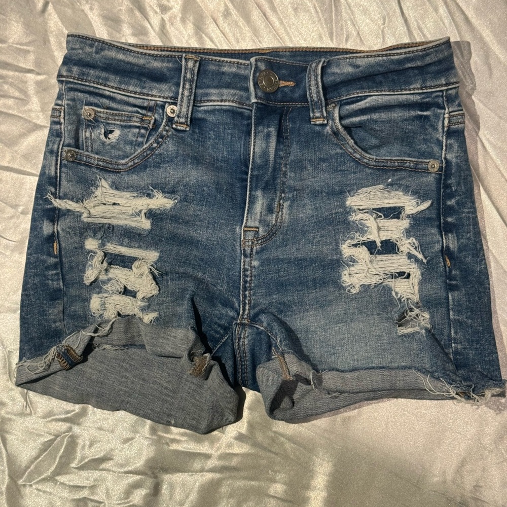 Distressed Denim Shorts